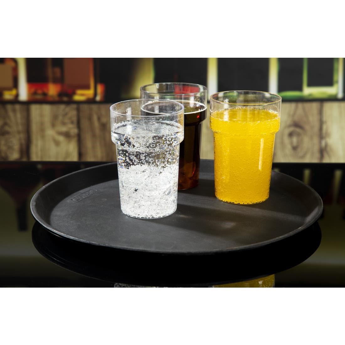 Cambro Camtread Fibreglass Round Non-Slip Tray Black 355mm