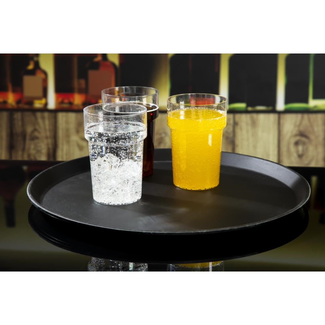 Cambro Camtread Fibreglass Round Non-Slip Tray Black 405mm