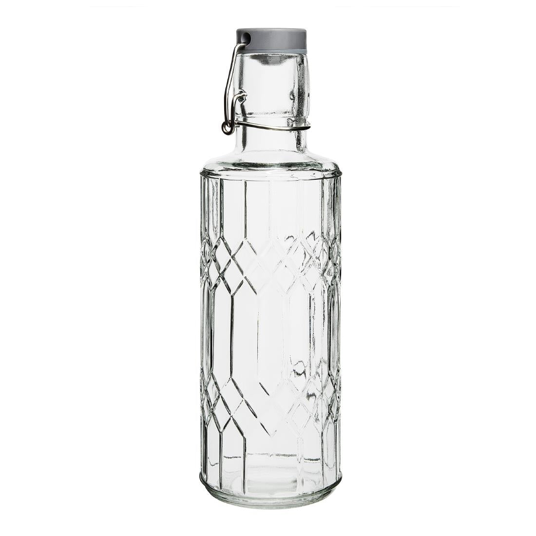 Olympia Geo Glass Water Bottle with Stopper 640ml (6 Pack)