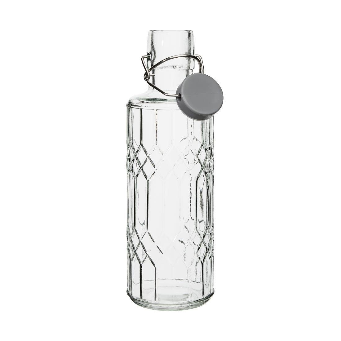 Olympia Geo Glass Water Bottle with Stopper 640ml (6 Pack)
