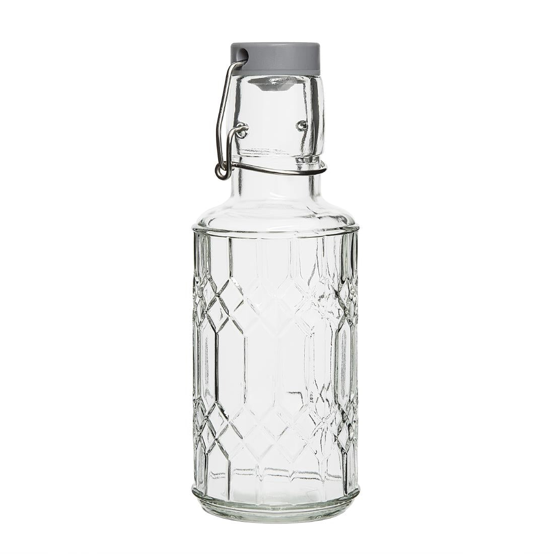 Olympia Geo Glass Water Bottle with Stopper 380ml (6 Pack)