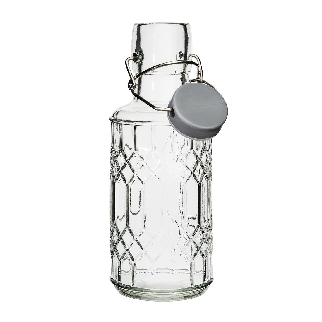 Olympia Geo Glass Water Bottle with Stopper 380ml (6 Pack)