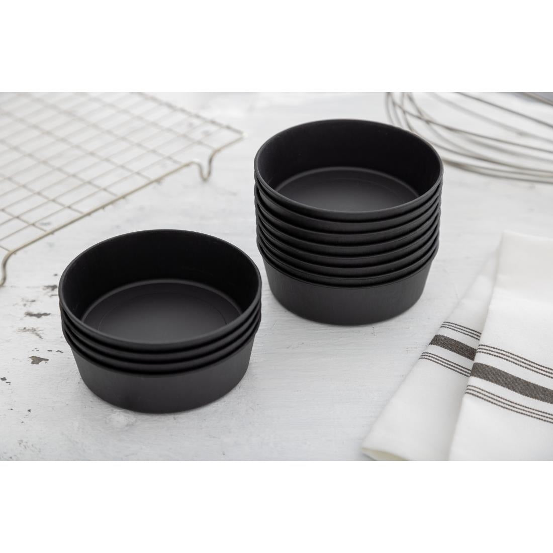 Matfer Bourgeat Exoglass Mini Pie Moulds Plain 100mm (12 pack)