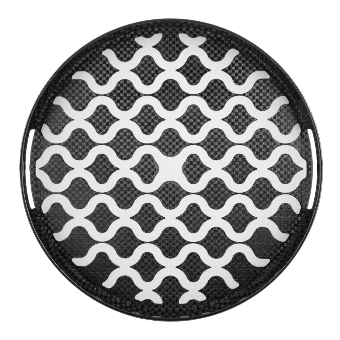 Olympia Kristallon PC Round Non Slip Tray With Handles 355mm