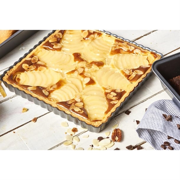 De Buyer Non-Stick Square Fluted Tart Mould 230mm