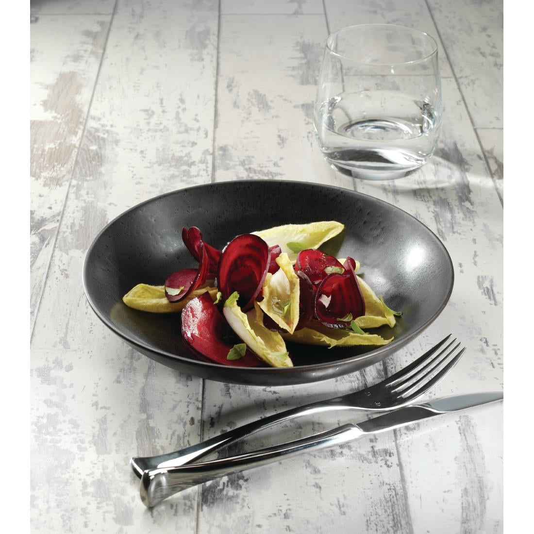 Olympia Fusion Round Black Coupe Plates 203mm (6 Pack)