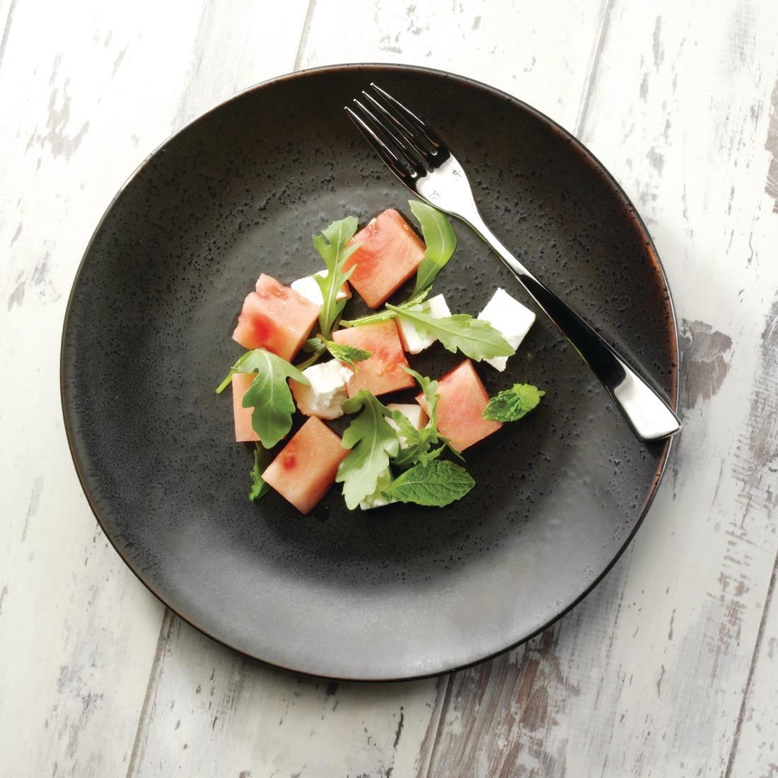 Olympia Fusion Round Black Coupe Plates 203mm (6 Pack)