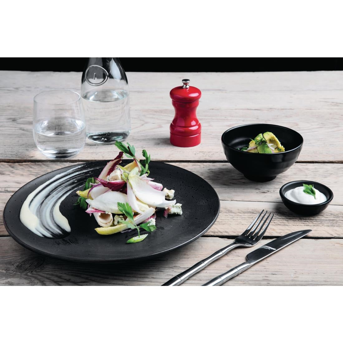 Olympia Fusion Round Black Coupe Plate 270mm (4 Pack)