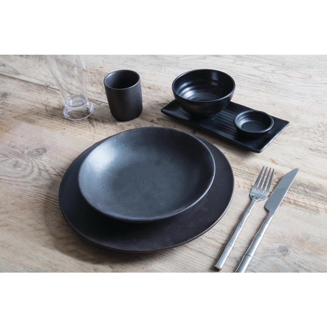 Olympia Kristallon Fusion Melamine Rice Bowls Black 120mm (6 Pack)