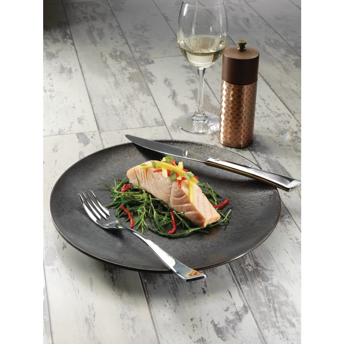 Olympia Fusion Round Black Coupe Plate 270mm (4 Pack)