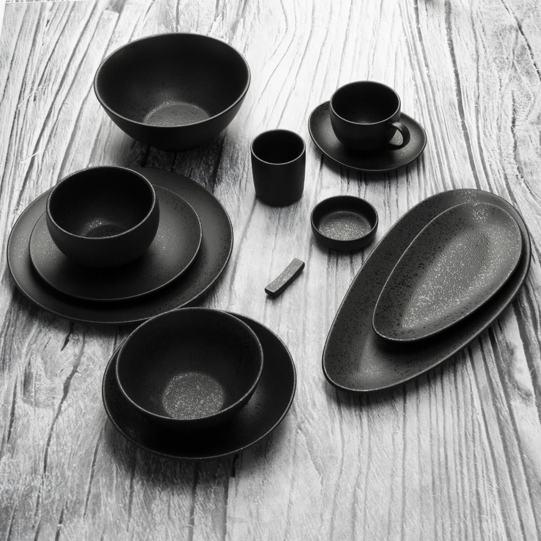 Olympia Fusion Round Black Coupe Plate 270mm (4 Pack)