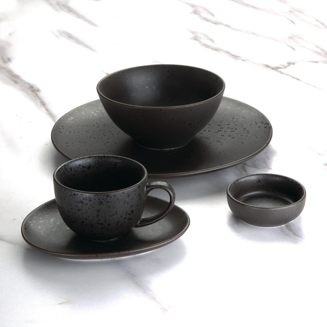 Olympia Fusion Round Black Coupe Plate 270mm (4 Pack)