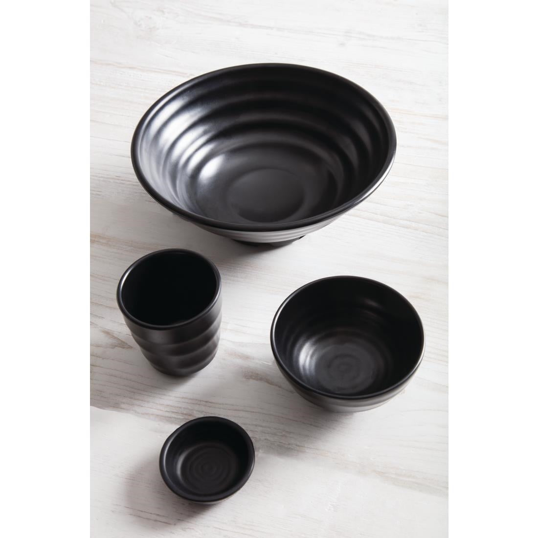 Olympia Kristallon Fusion Melamine Rice Bowls Black 120mm (6 Pack)
