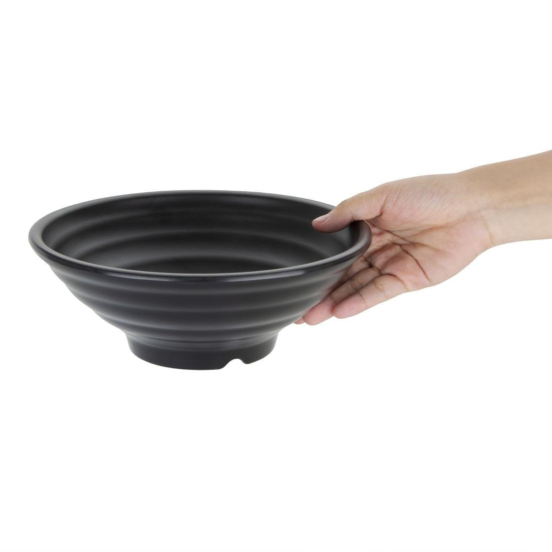 Olympia Kristallon Fusion Melamine Large Bowls Black 225mm (4 Pack)