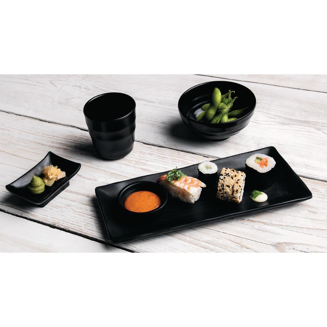 Olympia Kristallon Fusion Melamine Rice Bowls Black 120mm (6 Pack)