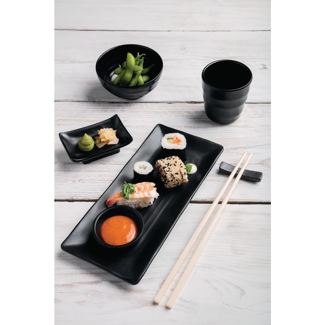 Olympia Kristallon Fusion Melamine Rice Bowls Black 120mm (6 Pack)