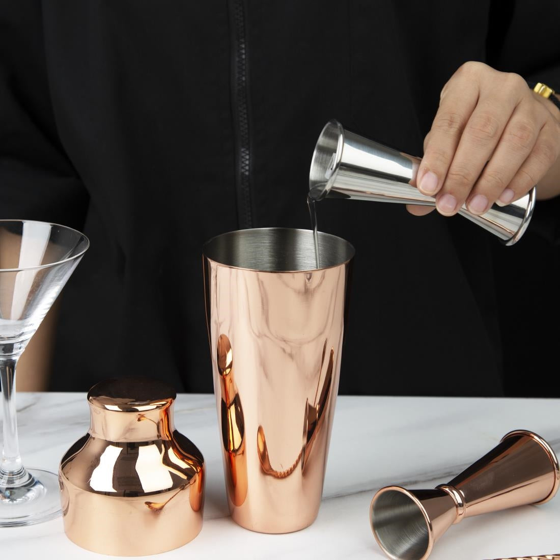 Olympia Banded Jigger Chrome 25ml/50ml