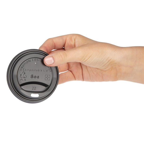 Fiesta Compostable Lids for 8oz Hot Cups (1000 Pack)