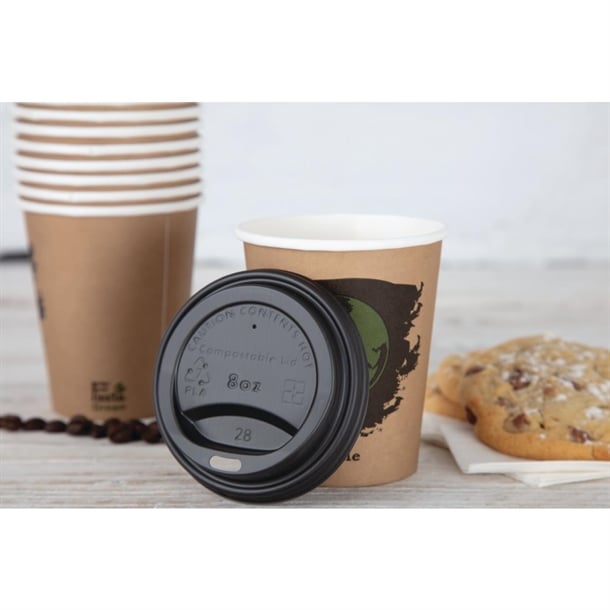 Fiesta Compostable Lids for 8oz Hot Cups (50 Pack)