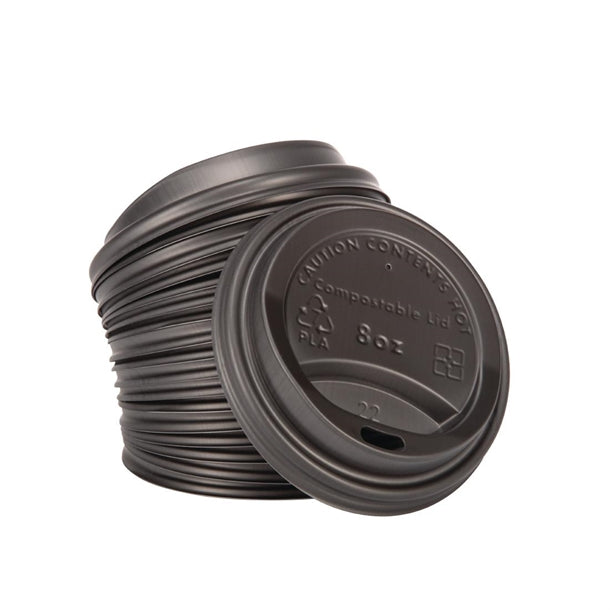 Fiesta Compostable Lids for 8oz Hot Cups (1000 Pack)
