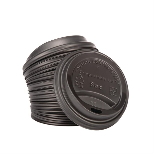 Fiesta Compostable Lids for 8oz Hot Cups (50 Pack)