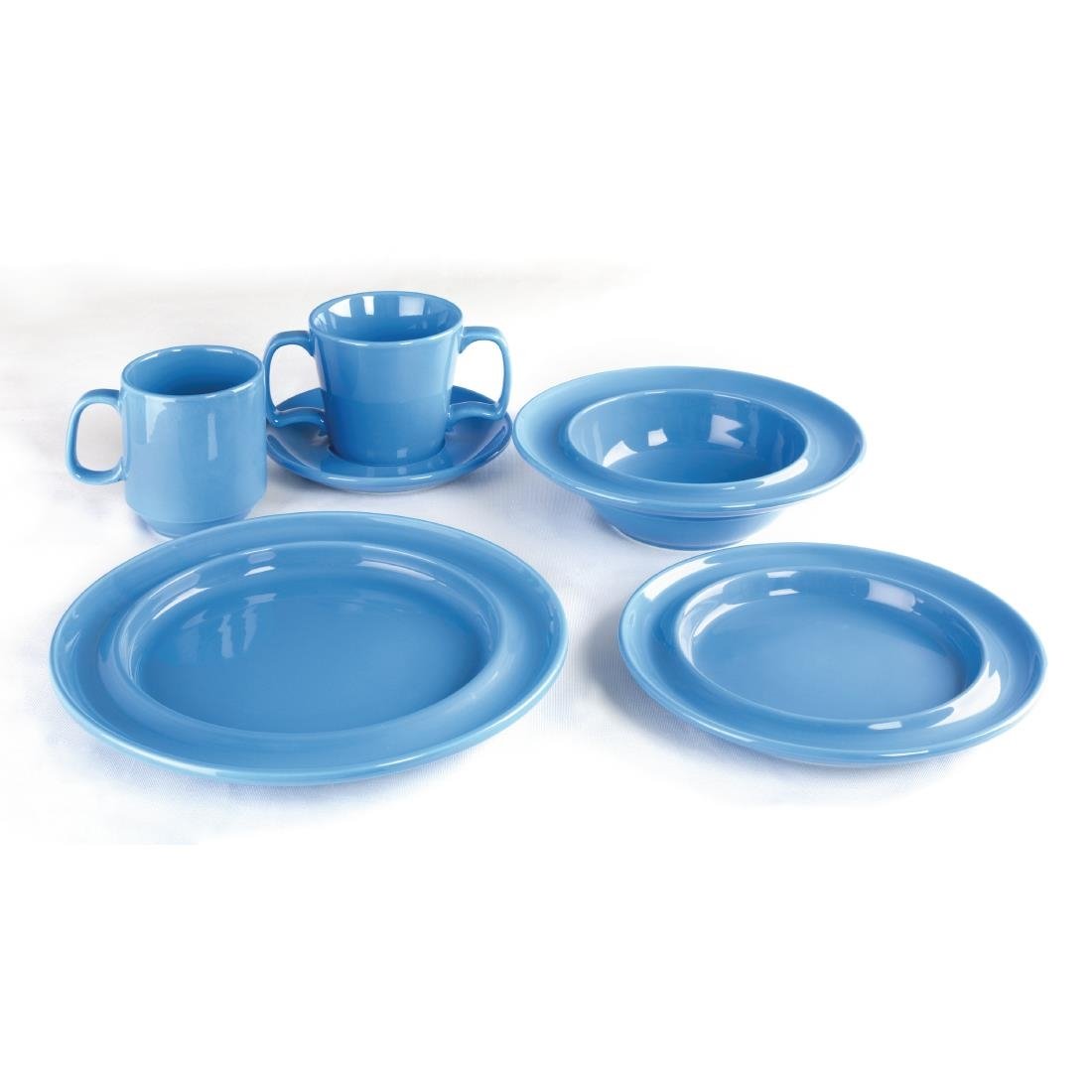 Olympia Heritage Raised Rim Plates Blue 253mm (4 pack)