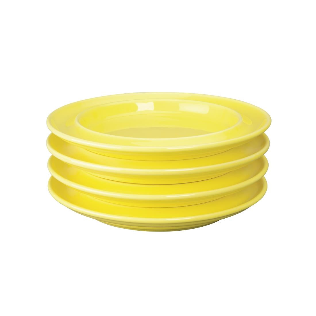 Olympia Heritage Raised Rim Plates Yellow 203mm (4 pack)