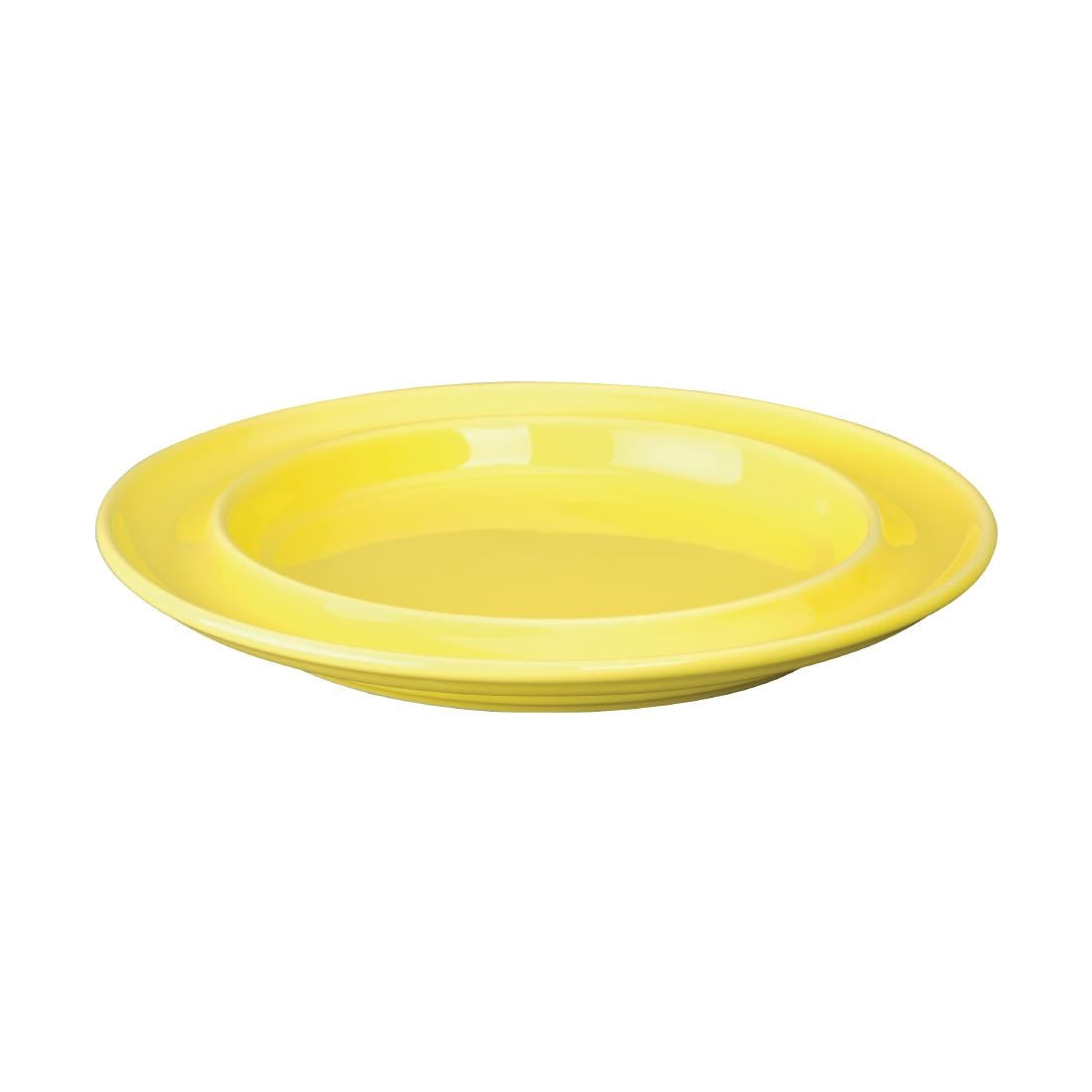 Olympia Heritage Raised Rim Plates Yellow 203mm (4 pack)