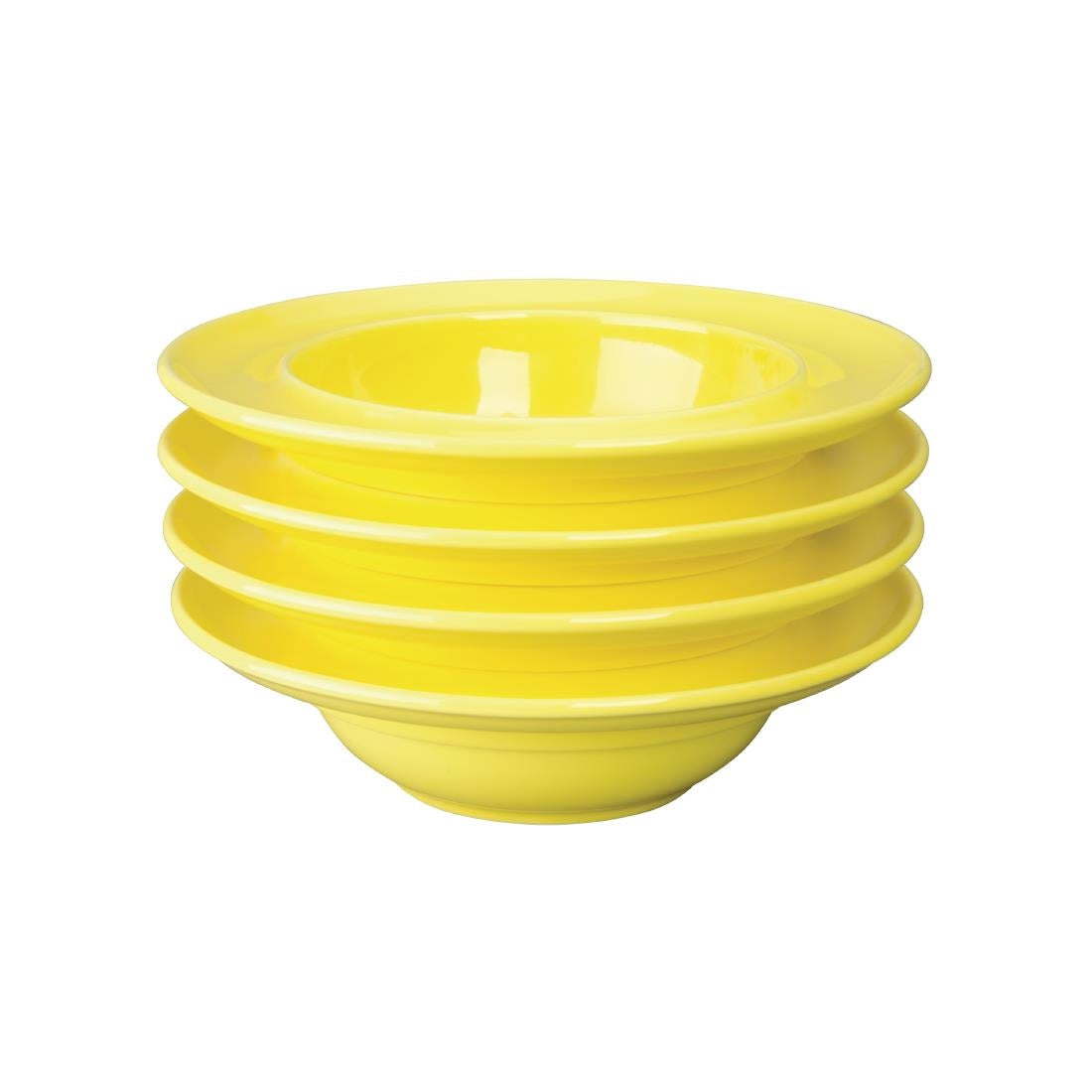 Olympia Heritage Raised Rim Bowls Yellow 205mm (4 pack)