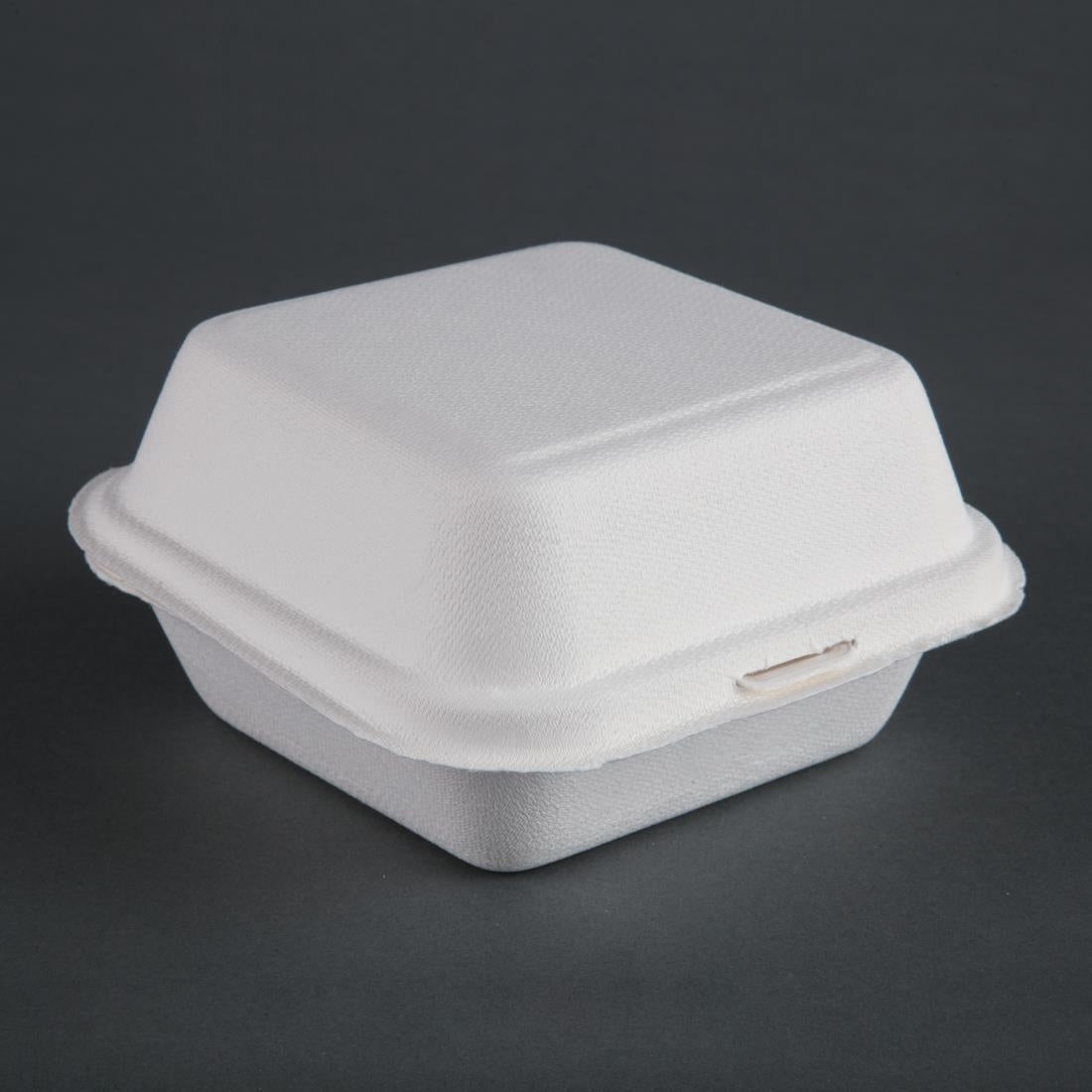 Fiesta Compostable Bagasse Burger Boxes with Bottom Ridges 157mm (500 Pack)