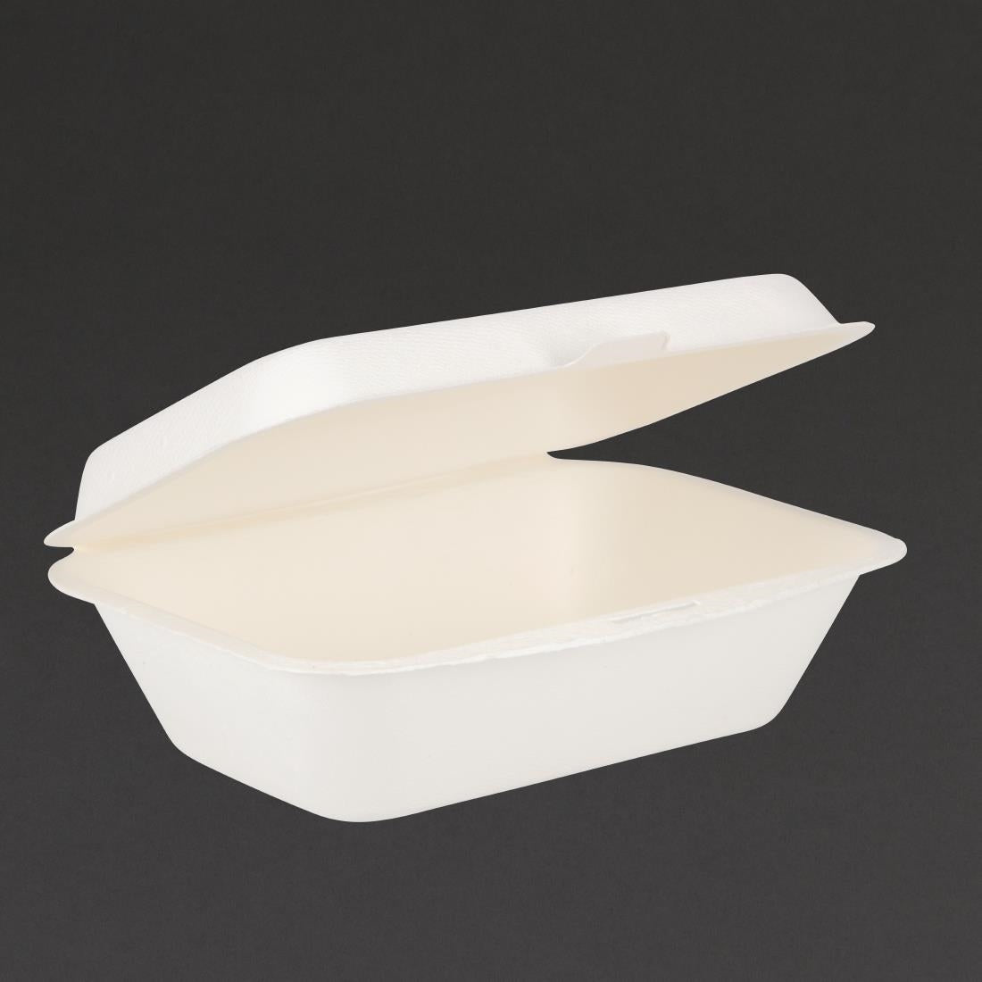 Fiesta Compostable Bagasse Hinged Food Containers 183mm (250 Pack)