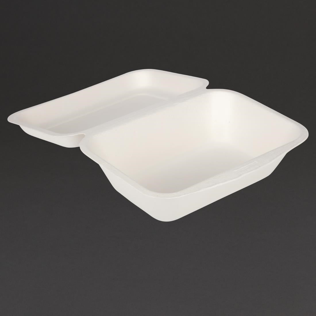 Fiesta Compostable Bagasse Hinged Food Containers 183mm (250 Pack)