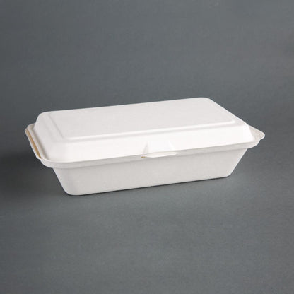 Fiesta Compostable Bagasse Hinged Food Containers 248mm (250 Pack)