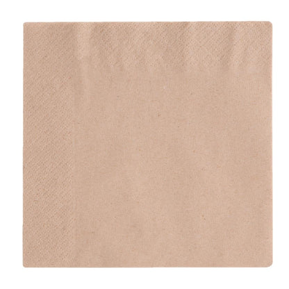 Vegware Recycled Lunch Napkin Kraft 33x33cm 2ply 1/4 Fold (2000 pack)