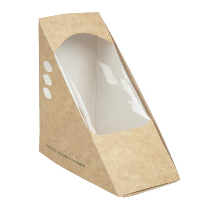 Vegware Compostable Kraft Sandwich Wedges 65mm (500 pack)