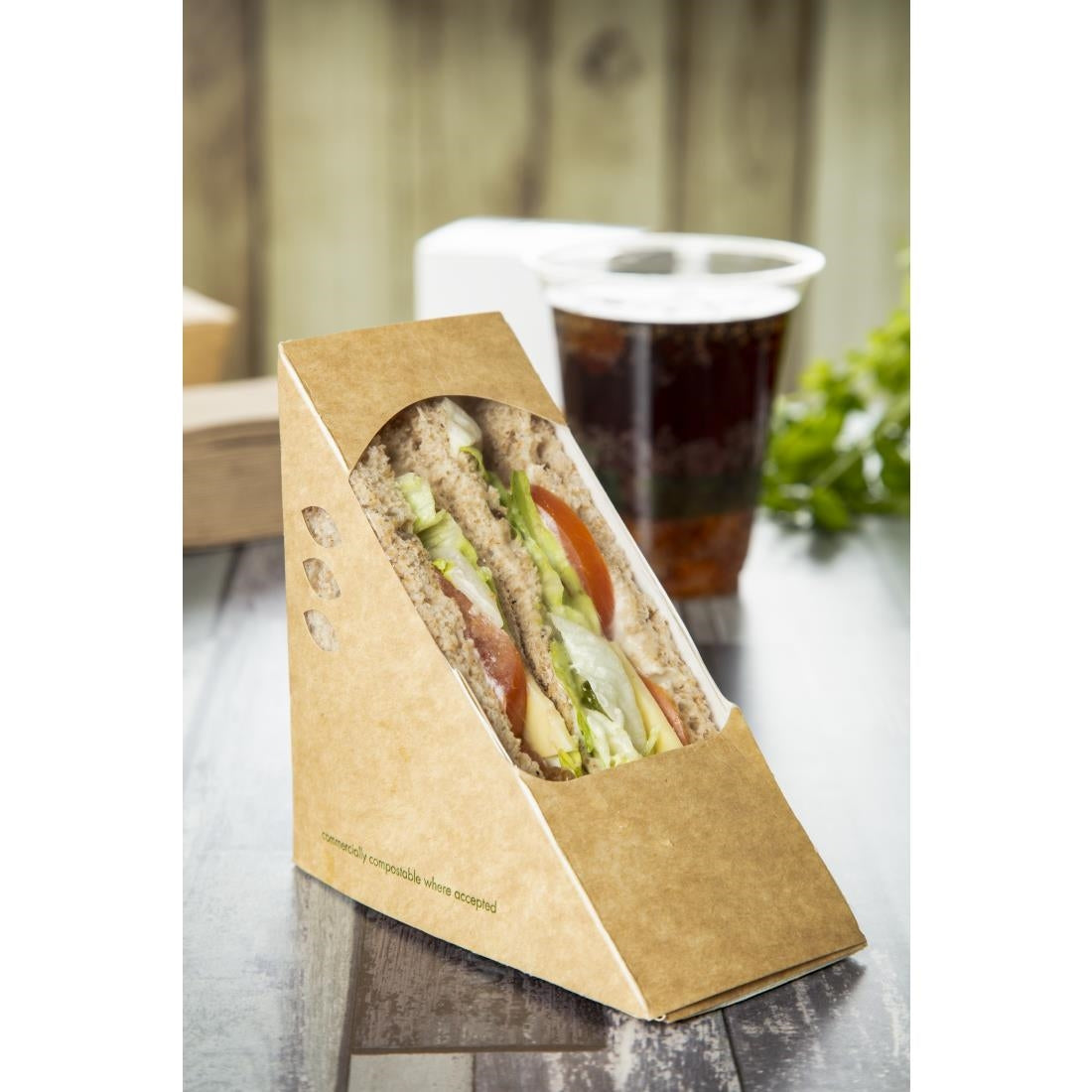 Vegware Compostable Kraft Sandwich Wedges 65mm (500 pack)