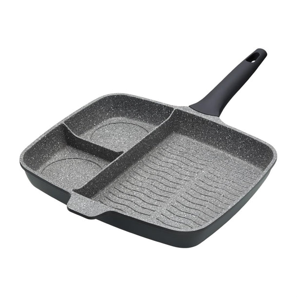 MasterClass Three Section Aluminium Grill Pan 33cm