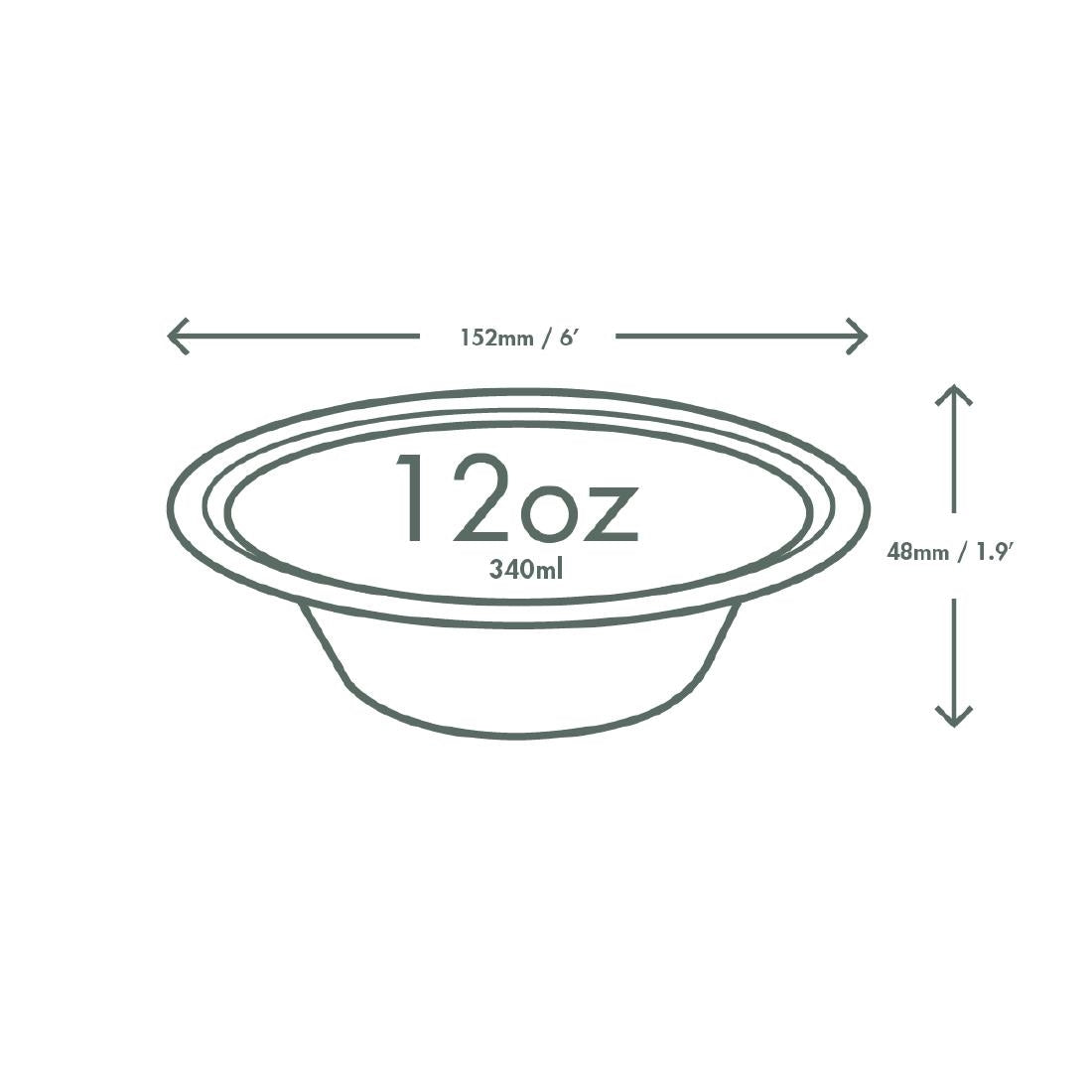 Vegware Compostable Nourish Moulded Fibre Bowl Natural 12oz/340ml (500 pack)