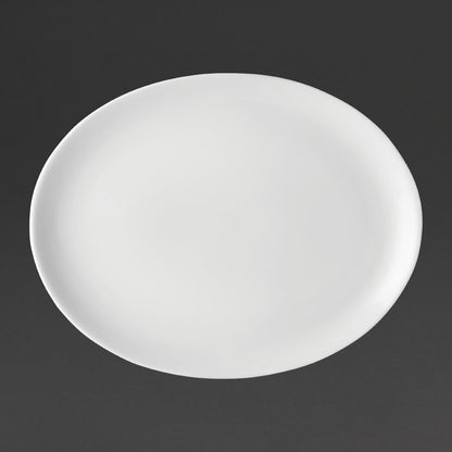 Utopia Pure White Oval Plates 300mm (18 pack)