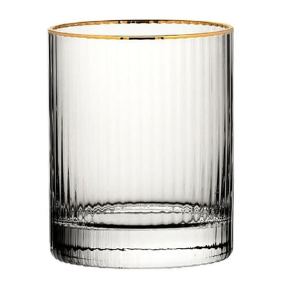 Utopia Hayworth Double Old Fashioned Gold Rim Glasses 325ml (6 Pack)