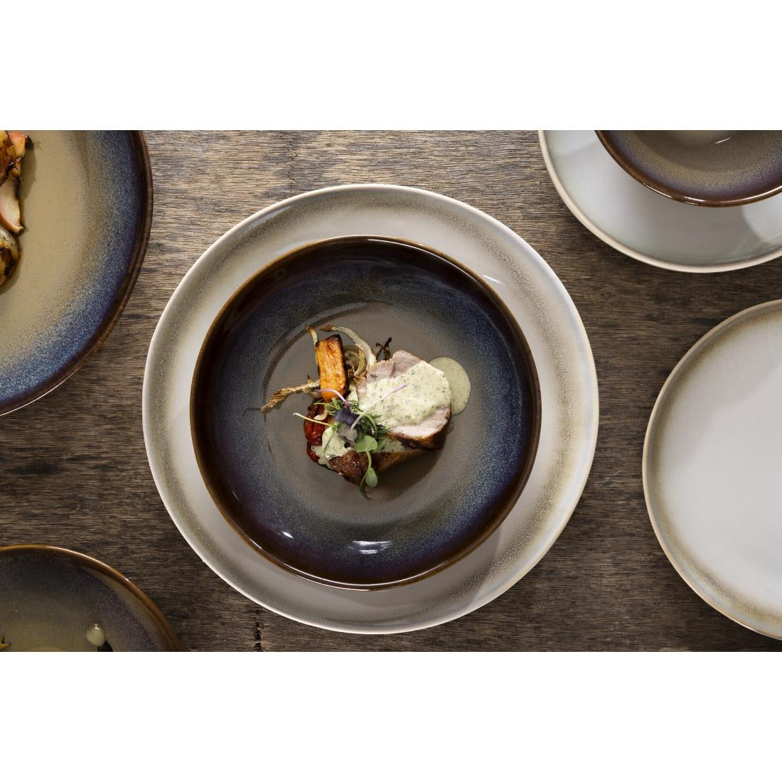 Olympia Birch Aubergine Wide Bowls 205mm (6 pack)