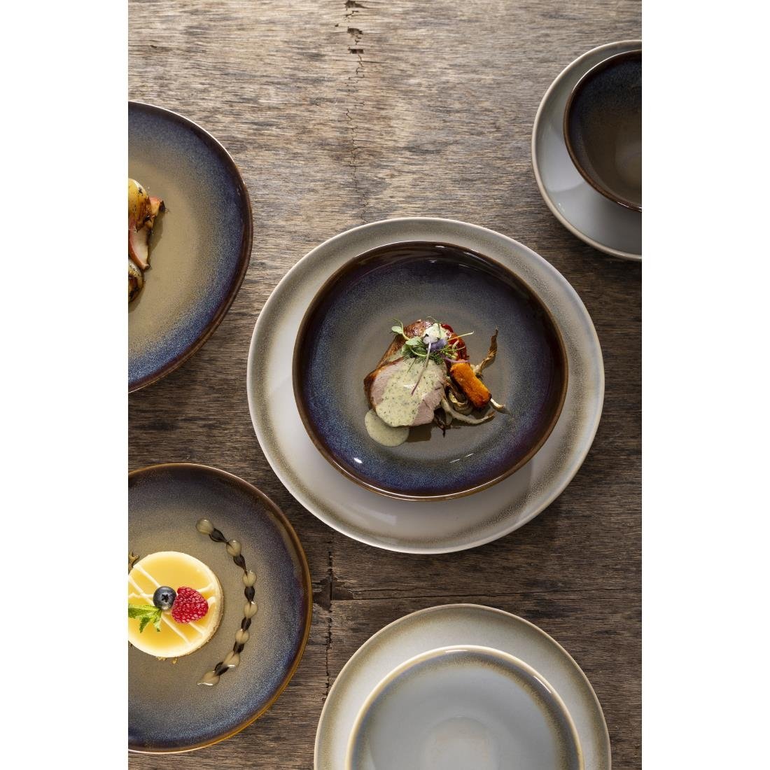 Olympia Birch Aubergine Wide Bowls 205mm (6 pack)