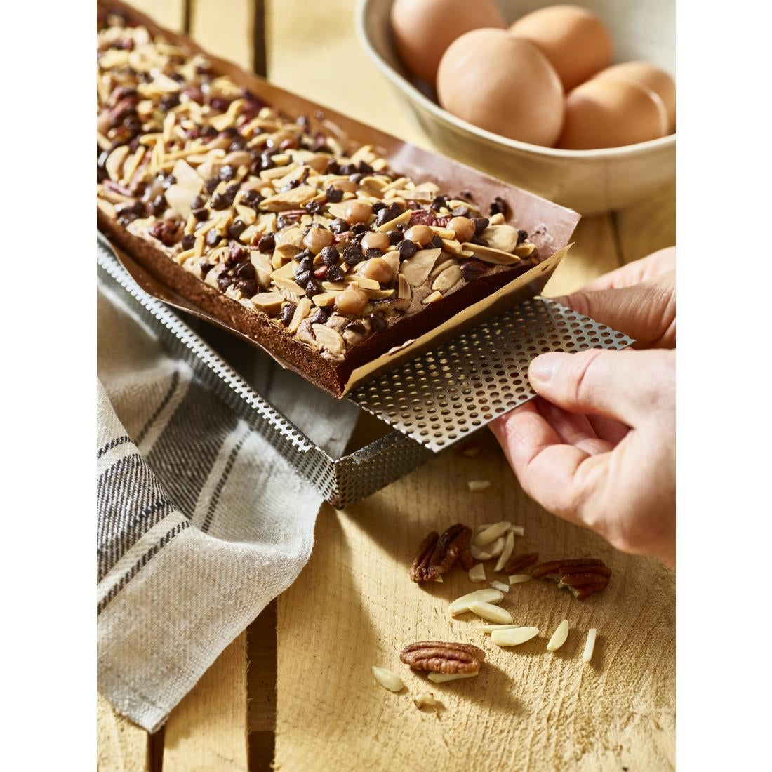 De Buyer Perforated Tart Mould with Removable Base 350x100x35mm