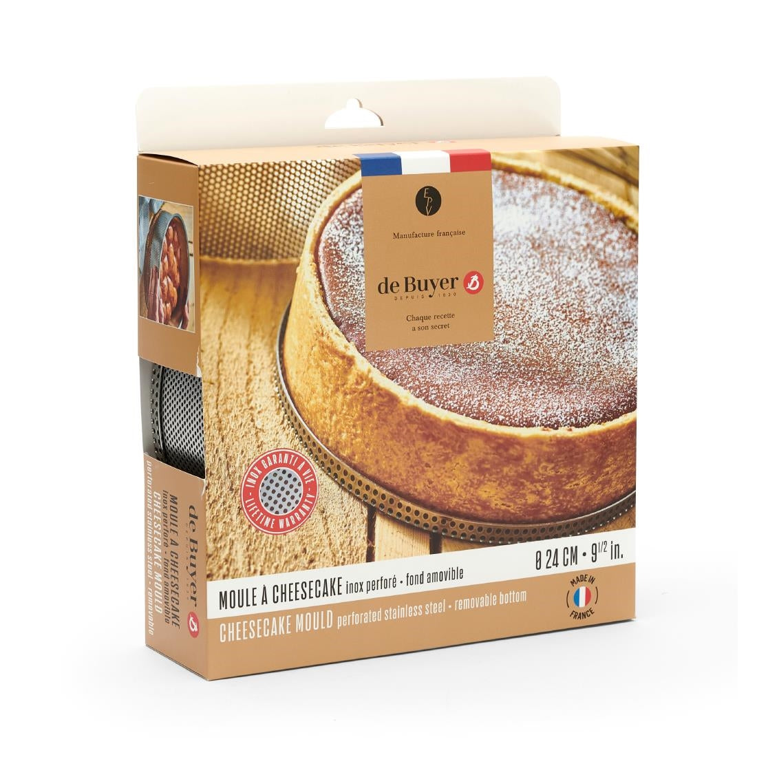 De Buyer Perforated Cheesecake Mould with Removable Base 200x65mm