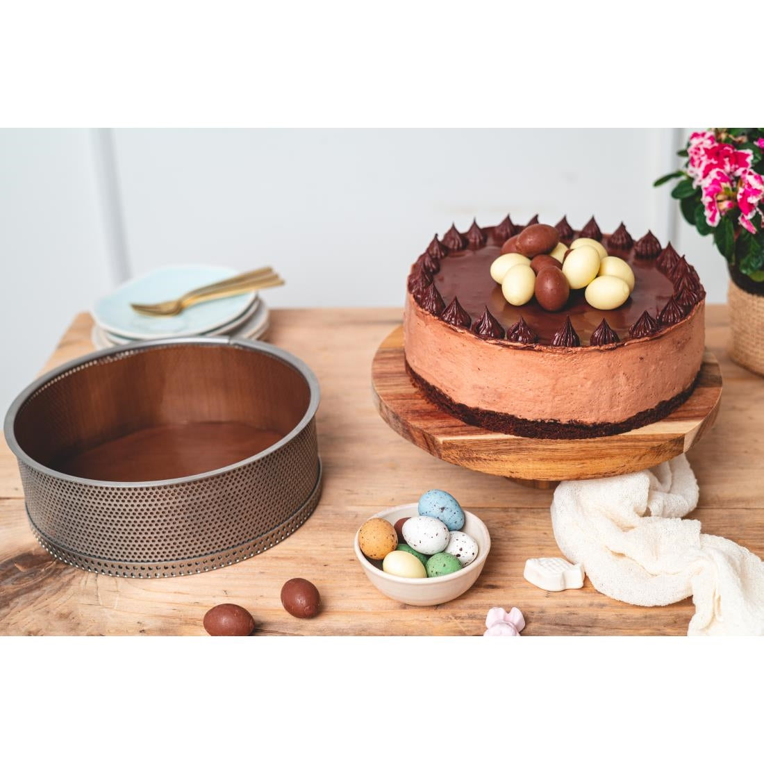 De Buyer Perforated Cheesecake Mould with Removable Base 200x65mm