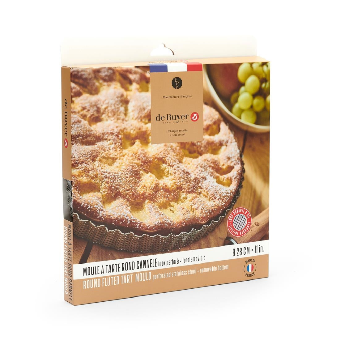 De Buyer Perforated Fluted Tart Mould With Removable Base 240x25mm
