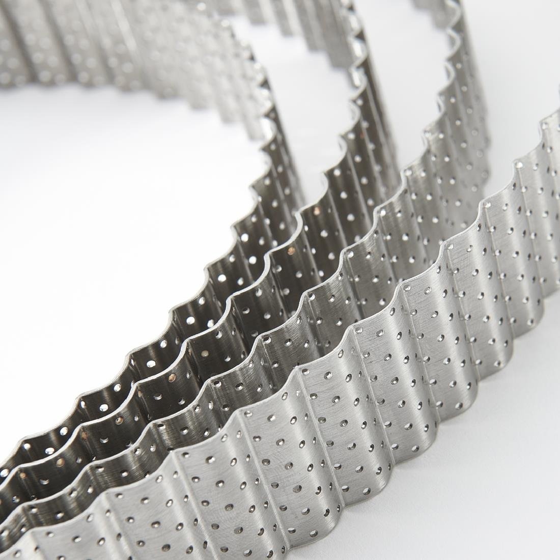 De Buyer Perforated Fluted Stainless Steel Tart Ring 240mm