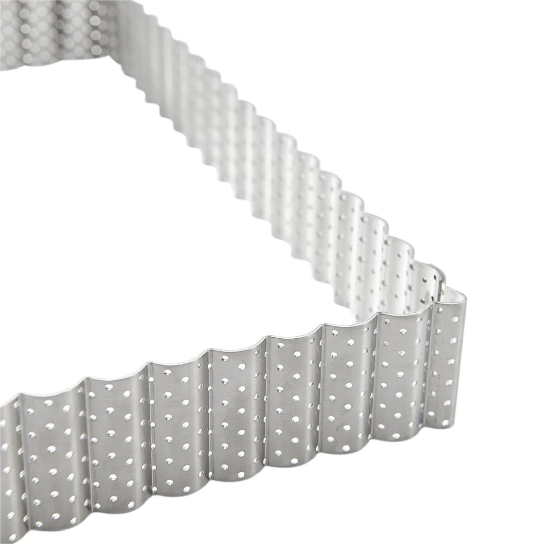 De Buyer Perforated Square Fluted Tart Ring 230mm
