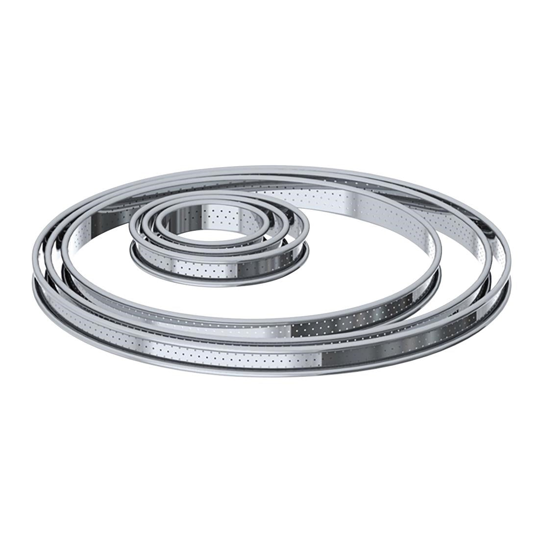 De Buyer Perforated Tart Ring Rolled Edge 100mm