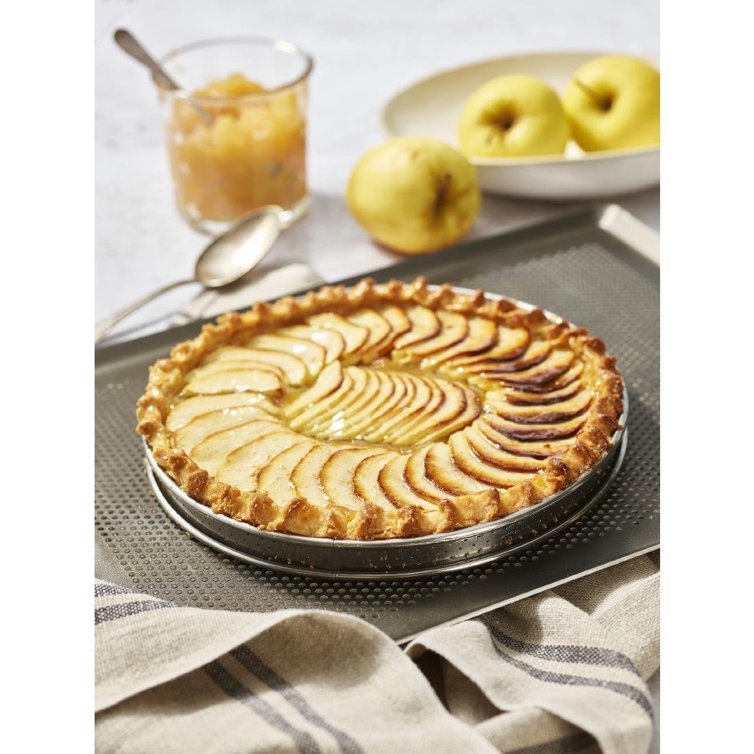 De Buyer Perforated Tart Ring Rolled Edge 220mm